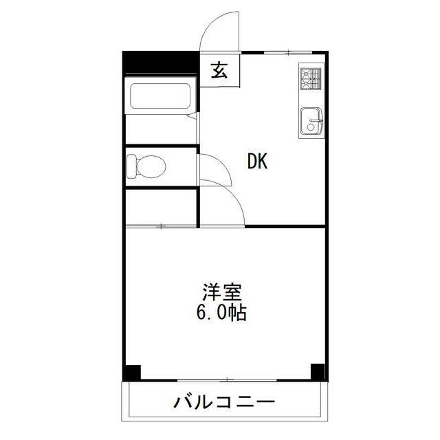 ファインスクエアナカダ(1DK/2階)の間取り写真