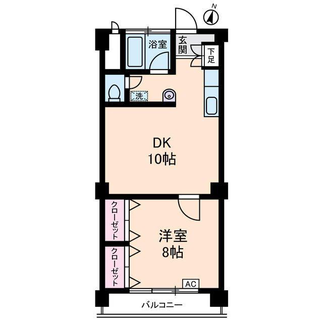 ステラコート大山(1DK/1階)の間取り写真