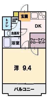 モリス湘南台(1DK/5階)の間取り写真