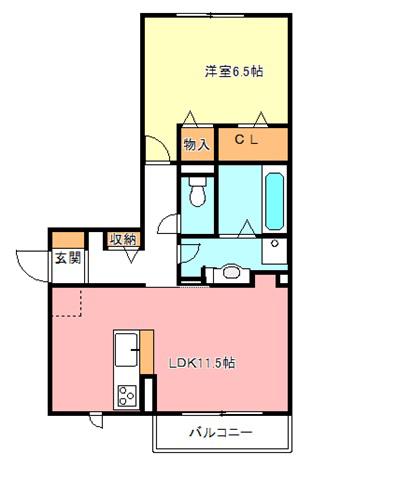 モアサンハイム(1LDK/3階)の間取り写真