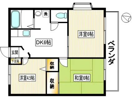 グリーンシティ(3DK/2階)の間取り写真