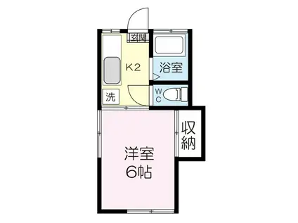 コーポ菅井C棟(1K/2階)の間取り写真