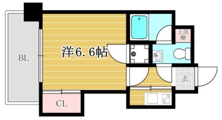 エステートモア博多グランB棟(1K/7階)の間取り写真