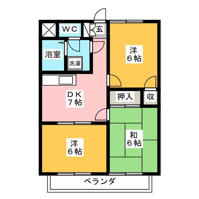 エランドール(3DK/3階)の間取り写真