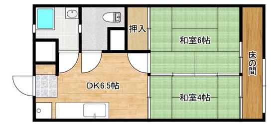 第一津広ビル(2DK/4階)の間取り写真