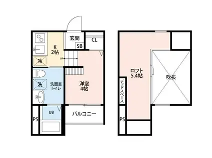 クレア―ジュ山手(1K/1階)の間取り写真