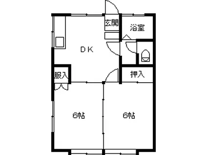 ハイツ江北(2DK/1階)の間取り写真