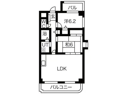 メゾンボー隅田(2LDK/3階)の間取り写真