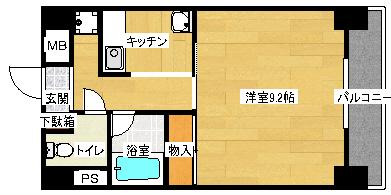 加島ビル(1K/4階)の間取り写真