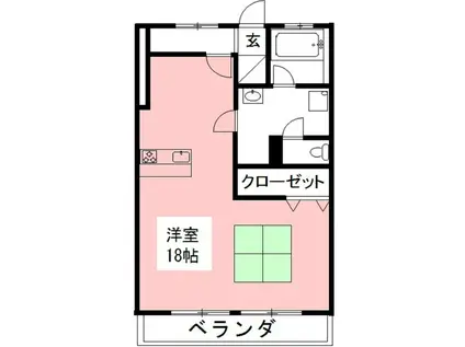 今嶺ビル(ワンルーム/1階)の間取り写真