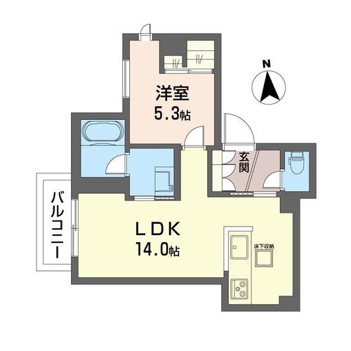 グリーンモート(1LDK/1階)の間取り写真