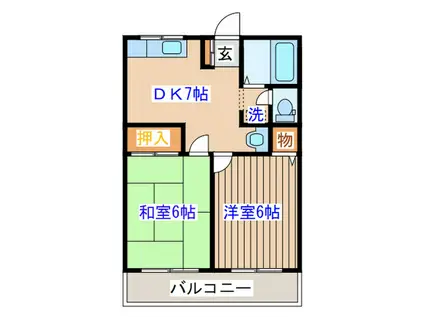 シティハイムドマーニ(2DK/2階)の間取り写真