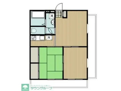 飯島ビルA(2LDK/3階)の間取り写真