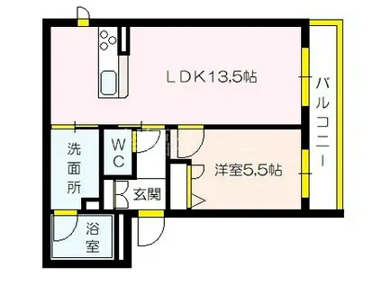 シャーメゾンローレル(1LDK/3階)の間取り写真