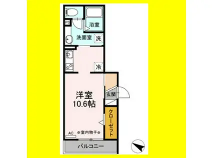 クリプトメリア稲川(ワンルーム/2階)の間取り写真