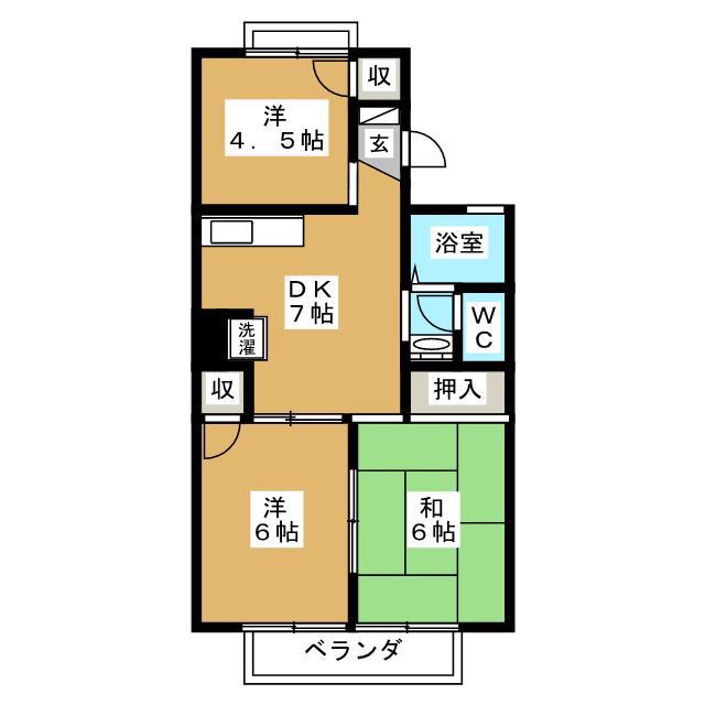 ライトタウン宮久保B(3DK/2階)の間取り写真