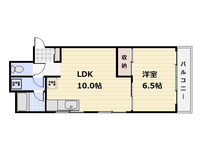 川上ビル(1LDK/3階)の間取り写真