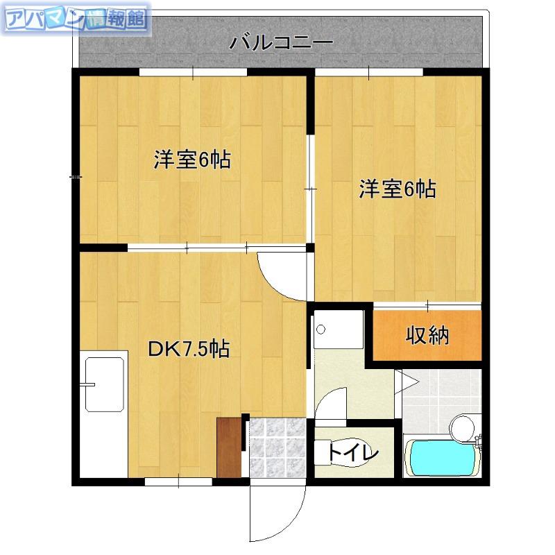 グランフォーレ寺尾(2DK/1階)の間取り写真