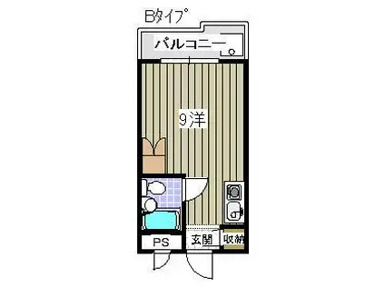 下関スカイマンション駅前(ワンルーム/8階)の間取り写真