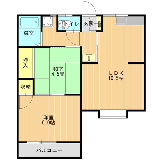 第3OKハウス(2LDK/2階)の間取り写真