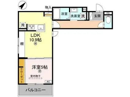 LAMAISON大田町(1LDK/2階)の間取り写真