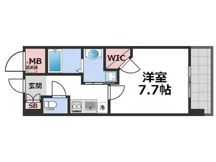 クラウンハイム北心斎橋フラワーコート(1K/3階)の間取り写真