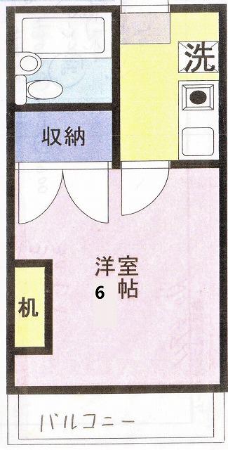 ナルカワビル(1K/4階)の間取り写真