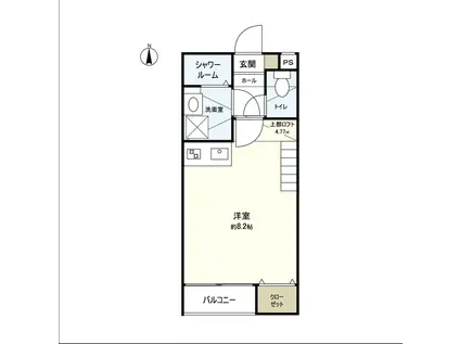 AZUL長町南(ワンルーム/1階)の間取り写真