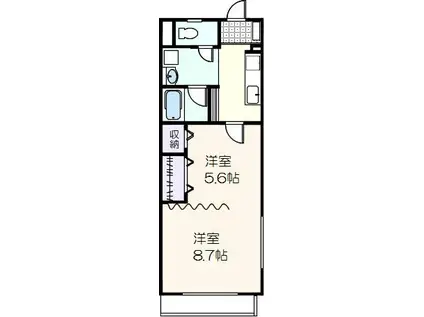 アトランティス・コウメイ(2K/3階)の間取り写真