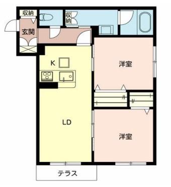 VILLA MIGLIORE(2LDK/1階)の間取り写真