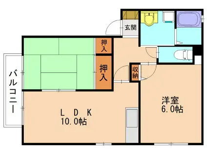 エクセレント・M(2LDK/2階)の間取り写真