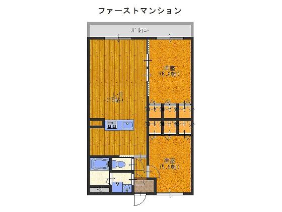 BRAIN上瓦屋 NEW HOPE(2LDK/1階)の間取り写真