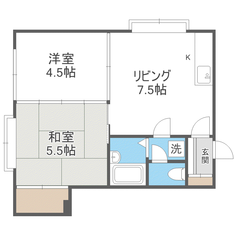 シェモア1(2LDK/3階)の間取り写真