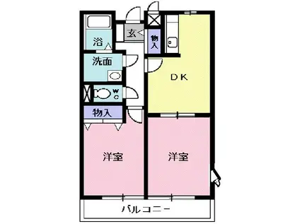 ジョイフルI(2DK/2階)の間取り写真