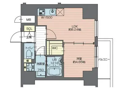 プレジオ西新井(1LDK/10階)の間取り写真