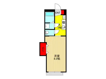 プライムハイツ(1K/2階)の間取り写真