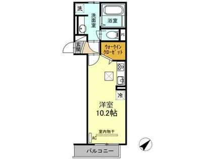 シャルマン彩II(ワンルーム/1階)の間取り写真