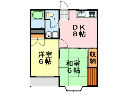 イマイビューハイツ(2DK/2階)の間取り写真