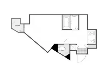 トウツウレジデンス汐留(ワンルーム/9階)の間取り写真