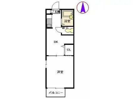 ソネットKOSE(1DK/2階)の間取り写真