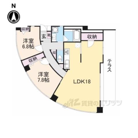 欅コート(2LDK/1階)の間取り写真