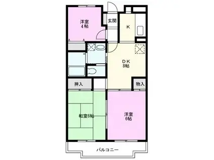 アーバンクレール(3DK/3階)の間取り写真