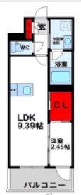 プレジデンス ざ 三萩野(1LDK/2階)の間取り写真