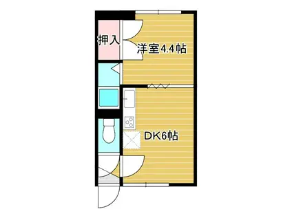 イーティングハウス(1DK/1階)の間取り写真