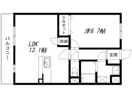 サンモール(1LDK/1階)の間取り写真