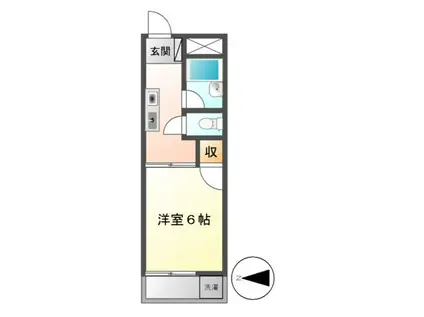 フリーデンハイム平和(1K/3階)の間取り写真