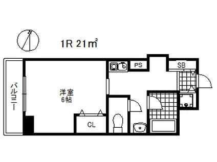 中山手ミオ壱番館(ワンルーム/5階)の間取り写真