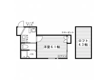 マ・ピエス百合ヶ丘参番館(1K/2階)の間取り写真