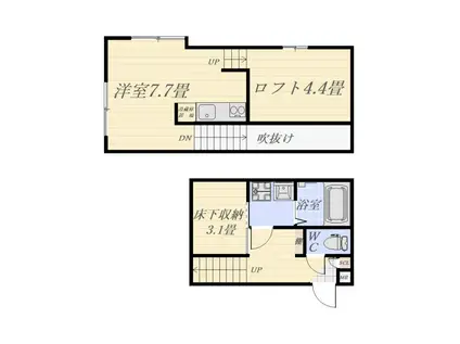 BRANCH鴨池(ワンルーム/1階)の間取り写真