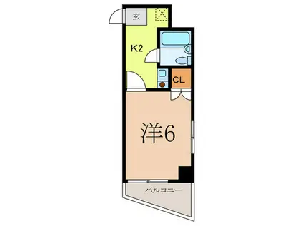 パレ・ジュトー(1K/4階)の間取り写真